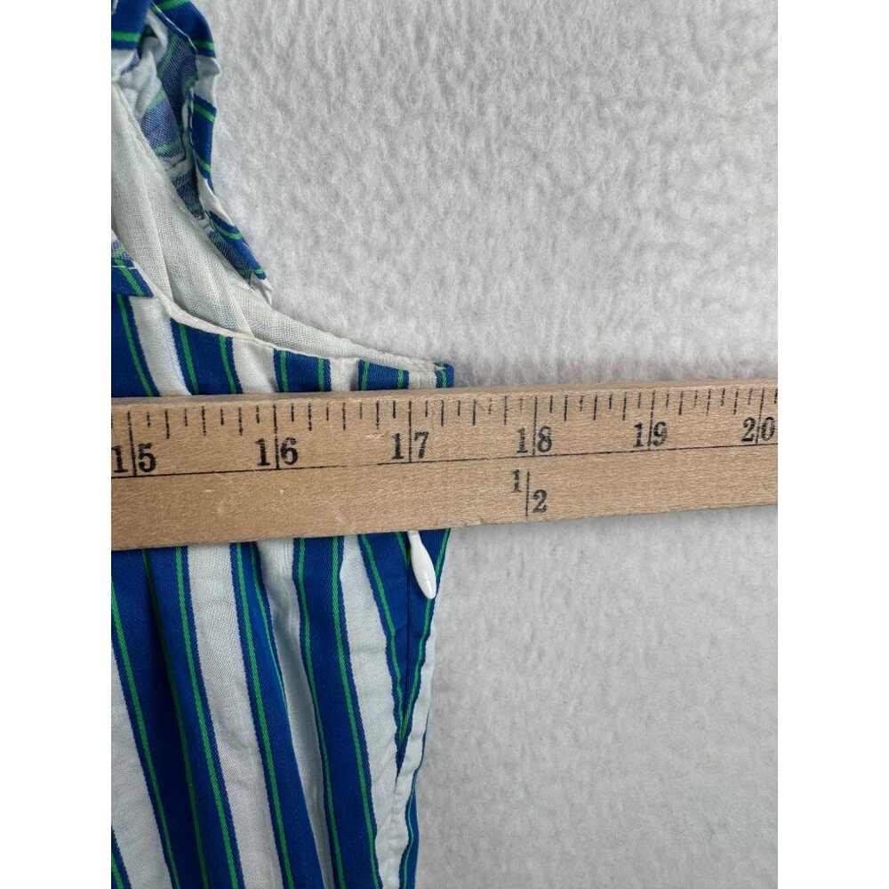 J.Crew Tiered Cotton Dobby ruffle dress cape‎ stripe preppy sz S - Picture 5 of 10
